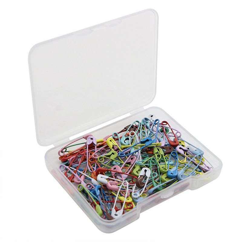 19mm colored safety pin box with 120 portable clothing decorative pins DIY sewing accessories C-420