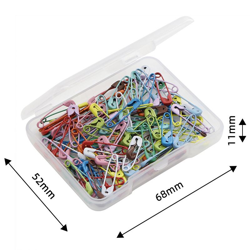 19mm colored safety pin box with 120 portable clothing decorative pins DIY sewing accessories C-420