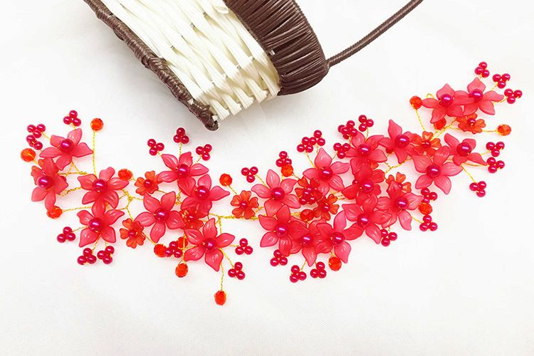 Handmade Bridal Tiara Headband Handmade Pearl Tiara Flower Bridal Wedding Accessories A-660