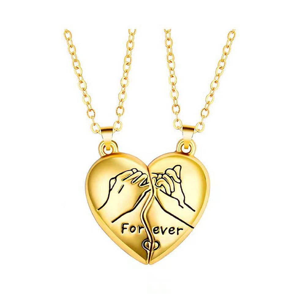 Love Magnetic Attraction Couple Necklace for Women Pair of Pull Hook Heart-shaped Promise Necklace Valentine's Day Gift Jewelry A-1841