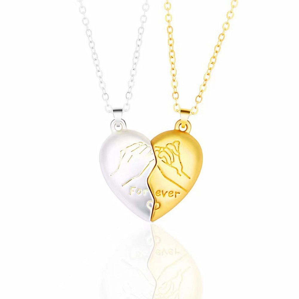 Love Magnetic Attraction Couple Necklace for Women Pair of Pull Hook Heart-shaped Promise Necklace Valentine's Day Gift Jewelry A-1841