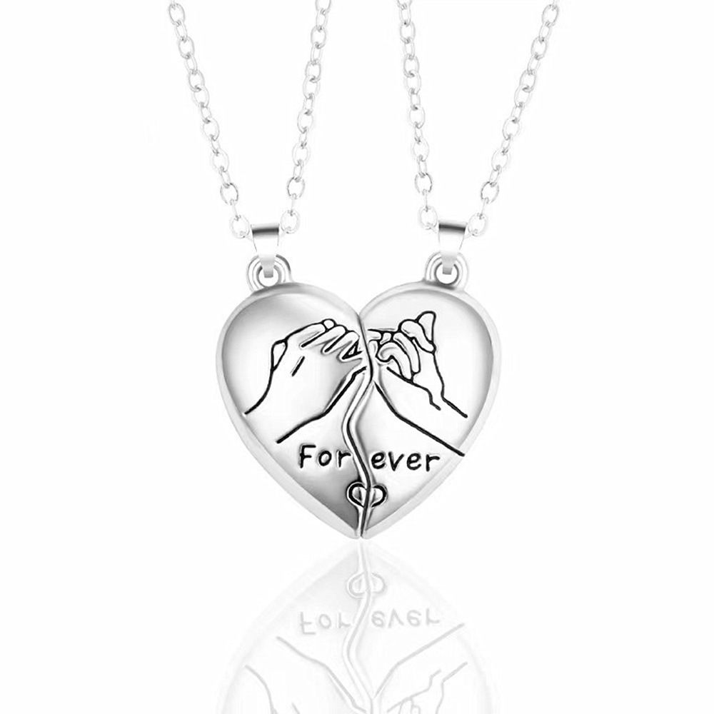 Love Magnetic Attraction Couple Necklace for Women Pair of Pull Hook Heart-shaped Promise Necklace Valentine's Day Gift Jewelry A-1841