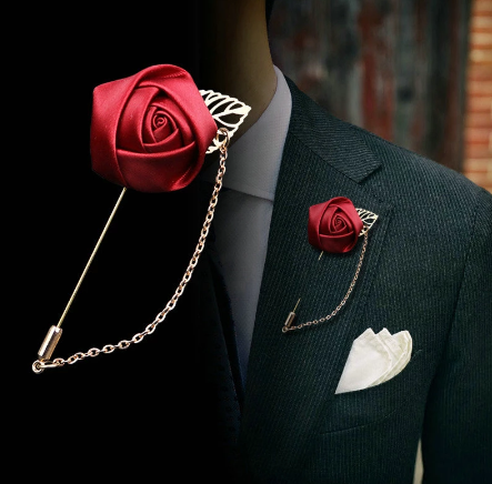 Men's flower rose brooch handmade cloth groomsmen corsage bride and groom and orange blossom A-1164