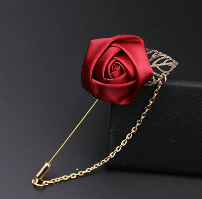 Men's flower rose brooch handmade cloth groomsmen corsage bride and groom and orange blossom A-1164
