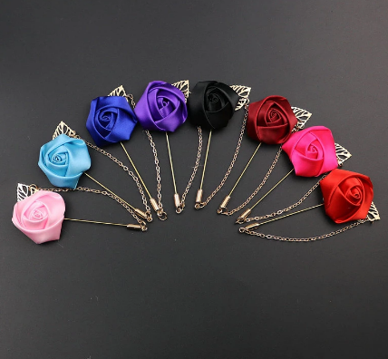 Men's flower rose brooch handmade cloth groomsmen corsage bride and groom and orange blossom A-1164