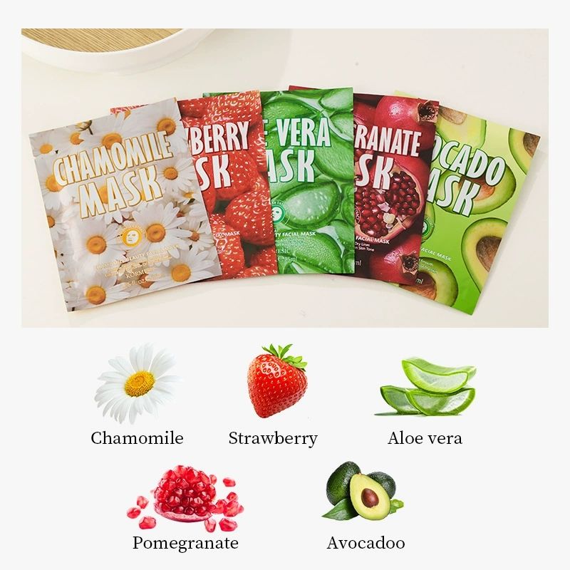 5pcs KORMESIC Fruit Mask, Beauty Mask, Moisturizing and Firming Mask Cosmetics