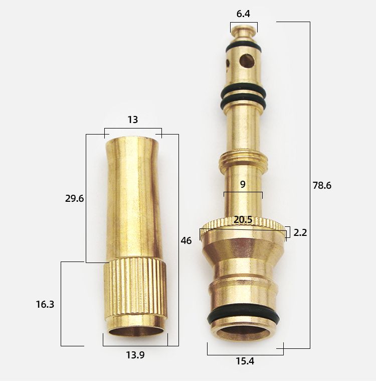 Water Spray Gun Spray Nozzle Washing Machine Nozzle Hose Pipe Metal Brass Lawn Garden Car High Pressure SolidE-786
