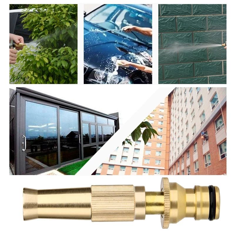 Water Spray Gun Spray Nozzle Washing Machine Nozzle Hose Pipe Metal Brass Lawn Garden Car High Pressure SolidE-786