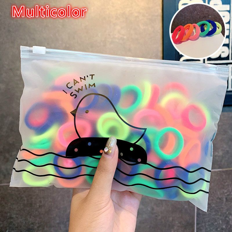 50pcs/Set Girls Colorful Nylon Small Elastic Hair Bands Children Ponytail Holder Rubber Bands Headband Kids Hair Accessories A-481