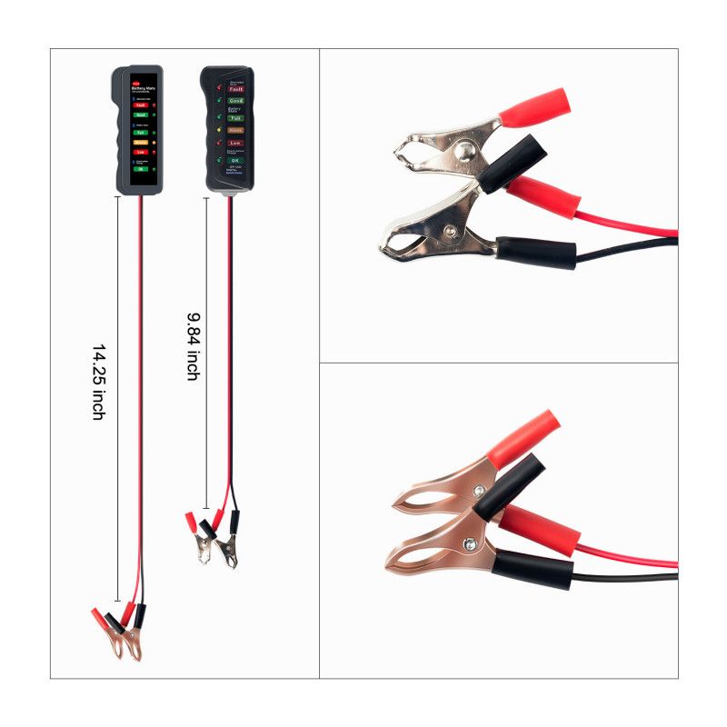 12V Automotive Car Battery Tester LCD Digital Test Analyzer Auto System Analyzer Alternator Cranking Check E-392