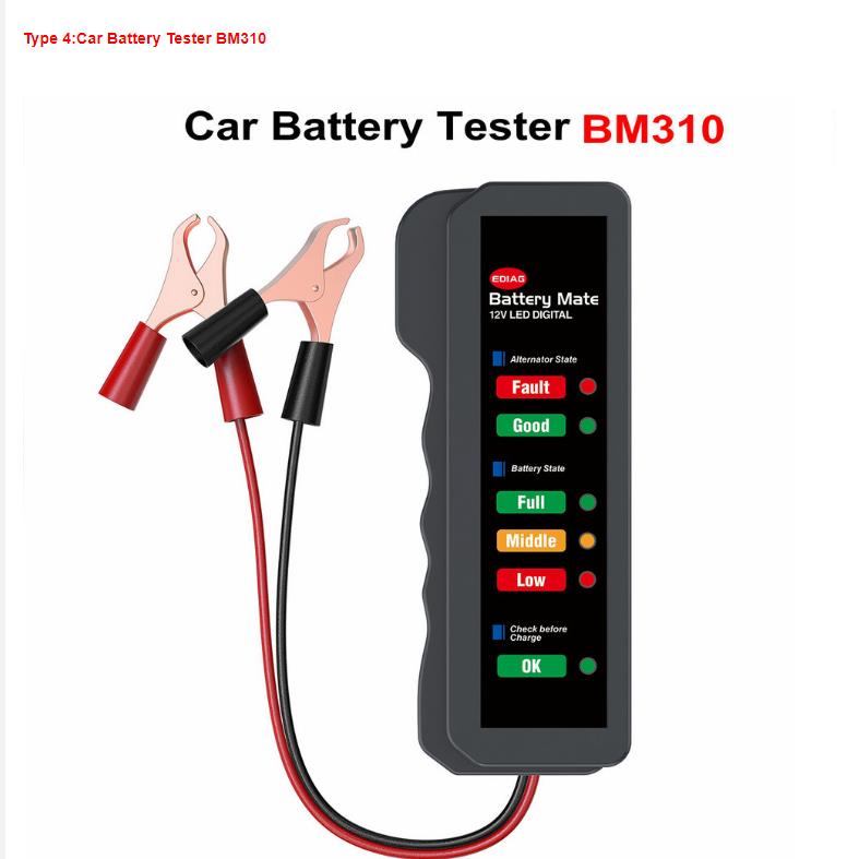 12V Automotive Car Battery Tester LCD Digital Test Analyzer Auto System Analyzer Alternator Cranking Check E-392