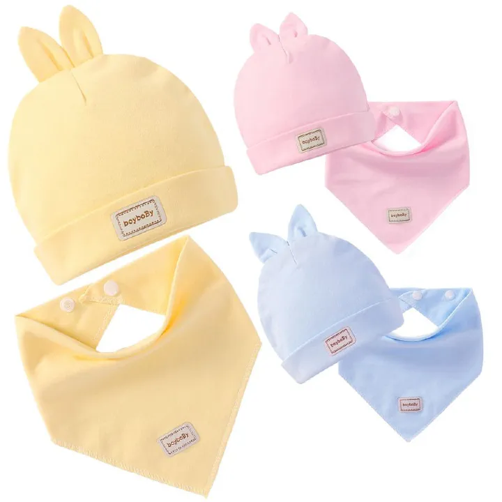 Newborn cotton fetal cap infant rabbit CAP baby cap combination Headband