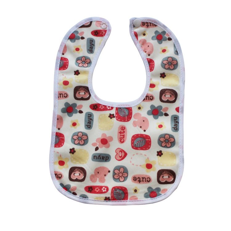 3ps / cartoon snap Waterproof Bib Super Soft Baby Bib newborn crystal velvet saliva towel E-1159