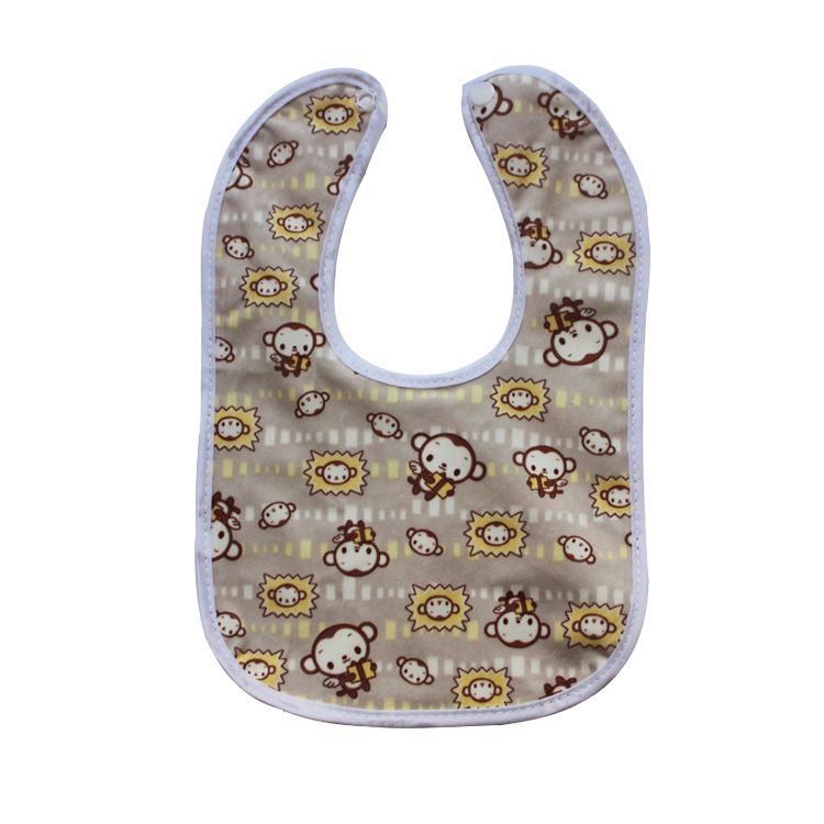 3ps / cartoon snap Waterproof Bib Super Soft Baby Bib newborn crystal velvet saliva towel E-1159