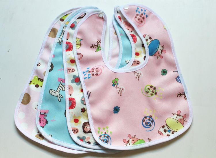3ps / cartoon snap Waterproof Bib Super Soft Baby Bib newborn crystal velvet saliva towel E-1159