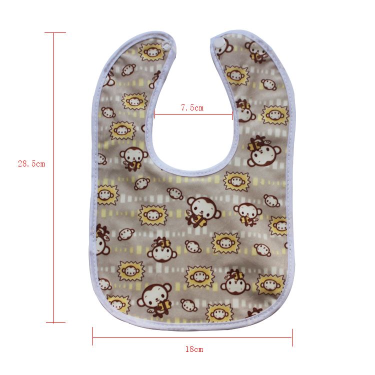 3ps / cartoon snap Waterproof Bib Super Soft Baby Bib newborn crystal velvet saliva towel E-1159