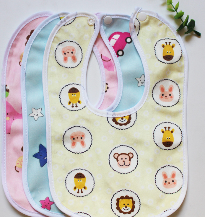 3ps / cartoon snap Waterproof Bib Super Soft Baby Bib newborn crystal velvet saliva towel E-1159