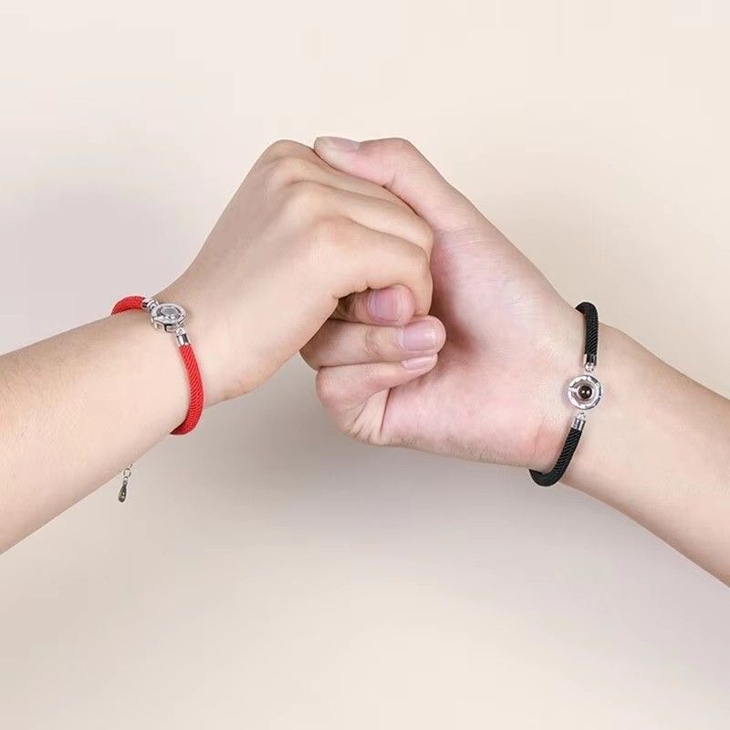Projection Couple Bracelet 100 Languages I Love You Simple Projection Shake Bracelet Female Jewelry  Gift  Bracelet Women