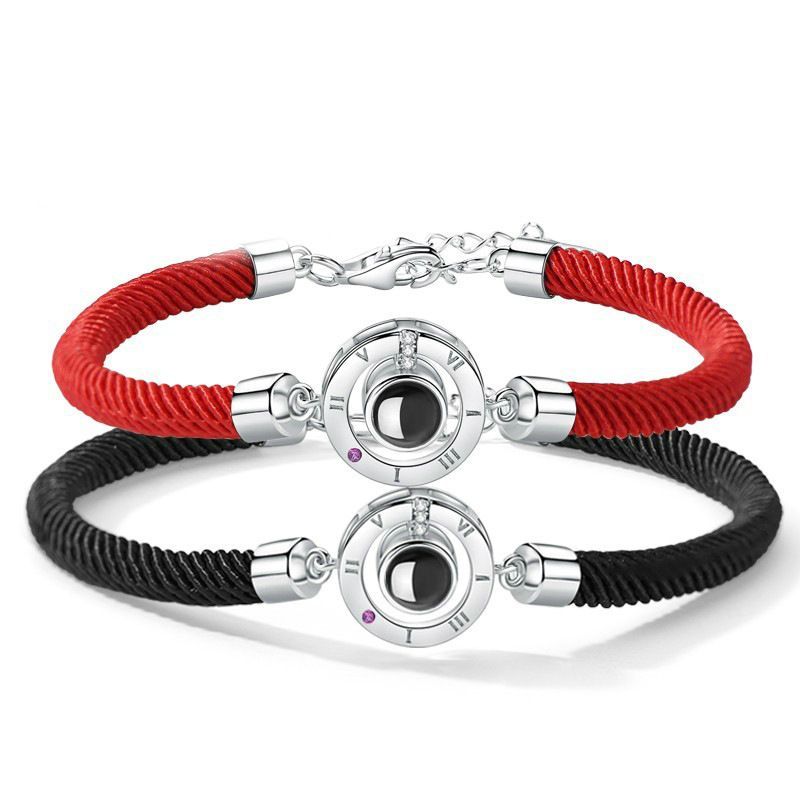 Projection Couple Bracelet 100 Languages I Love You Simple Projection Shake Bracelet Female Jewelry  Gift  Bracelet Women