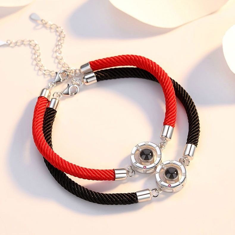 Projection Couple Bracelet 100 Languages I Love You Simple Projection Shake Bracelet Female Jewelry  Gift  Bracelet Women