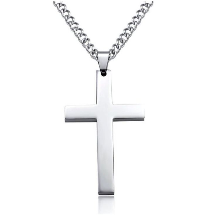 Korean Version Of The Christian Titanium Steel Light Cross Necklace A-1651