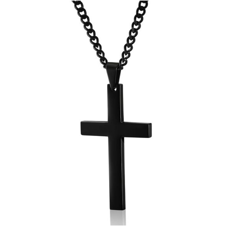 Korean Version Of The Christian Titanium Steel Light Cross Necklace A-1651