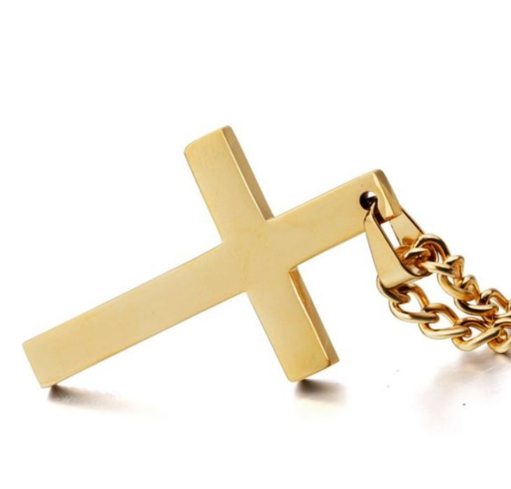 Korean Version Of The Christian Titanium Steel Light Cross Necklace A-1651