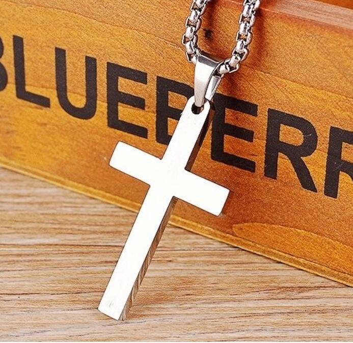 Korean Version Of The Christian Titanium Steel Light Cross Necklace A-1651
