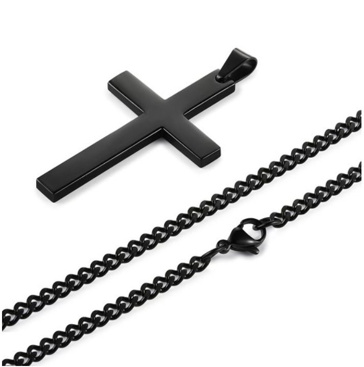 Korean Version Of The Christian Titanium Steel Light Cross Necklace A-1651