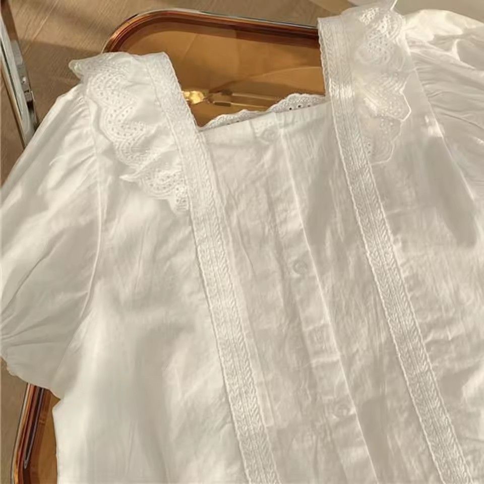Girls' Summer Set Lace Shirt Cowboy Shorts Girls' Two Piece Set Girls' Clothing Set Korean New Version