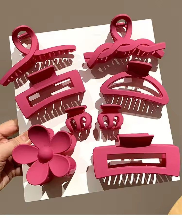 8Pcs Korean Style Black Large Hair Claws Elegant Acrylic Hairpins Barrette Crab Hair Clips Headwear Accessories Hair Accessories