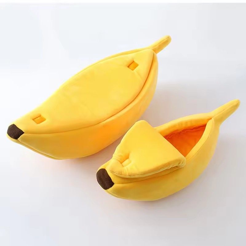Banana shaped fun and comfortable cat bed, durable and warm portable pet bed, dog bed, cat pad, multi-color cat and dog supplies