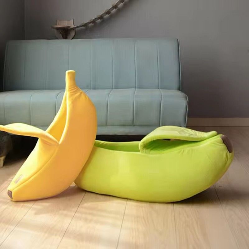 Banana shaped fun and comfortable cat bed, durable and warm portable pet bed, dog bed, cat pad, multi-color cat and dog supplies