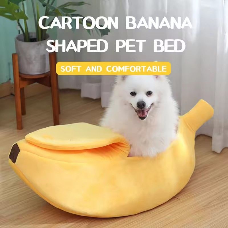 Banana shaped fun and comfortable cat bed, durable and warm portable pet bed, dog bed, cat pad, multi-color cat and dog supplies