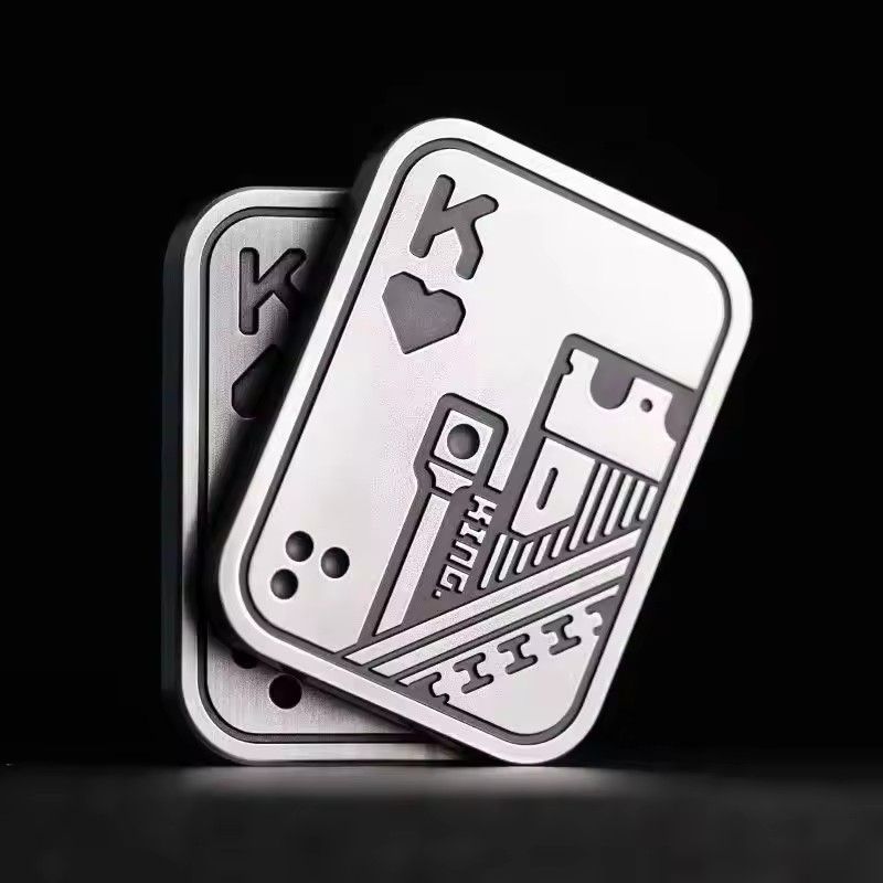 Metal push card EDC stress resistant toy, advanced rotating poker toy, portable magnetic stress reducing toy, adult gift