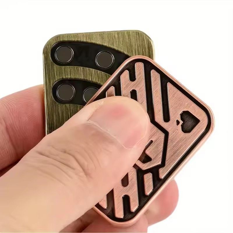 Metal push card EDC stress resistant toy, advanced rotating poker toy, portable magnetic stress reducing toy, adult gift