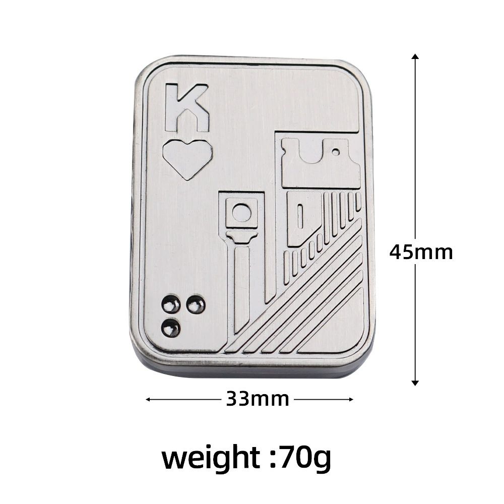 Metal push card EDC stress resistant toy, advanced rotating poker toy, portable magnetic stress reducing toy, adult gift