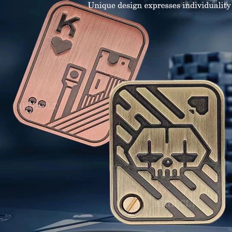 Metal push card EDC stress resistant toy, advanced rotating poker toy, portable magnetic stress reducing toy, adult gift