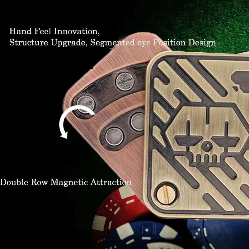 Metal push card EDC stress resistant toy, advanced rotating poker toy, portable magnetic stress reducing toy, adult gift