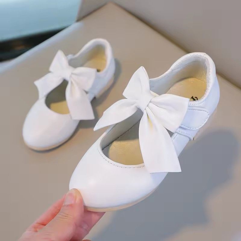 Princess Shoes for Girls, Mary Jane Slip-proof Lightweight Metal Color Shoes with Shallow Lace, Dancers for Kids 26-35