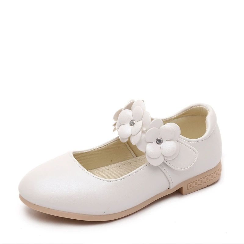 Princess Shoes for Girls, Mary Jane Slip-proof Lightweight Metal Color Shoes with Shallow Lace, Dancers for Kids 26-35