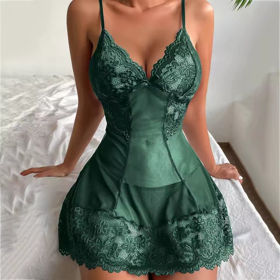 Transparent sexy women's underwear erotic clothing lace erotic underwear pajamas