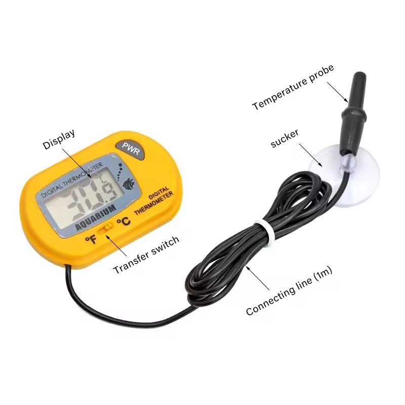 Aquarium LCD digital thermometer, water temperature gauge, aquarium temperature detector, fish alarm, pet supplies, water tools