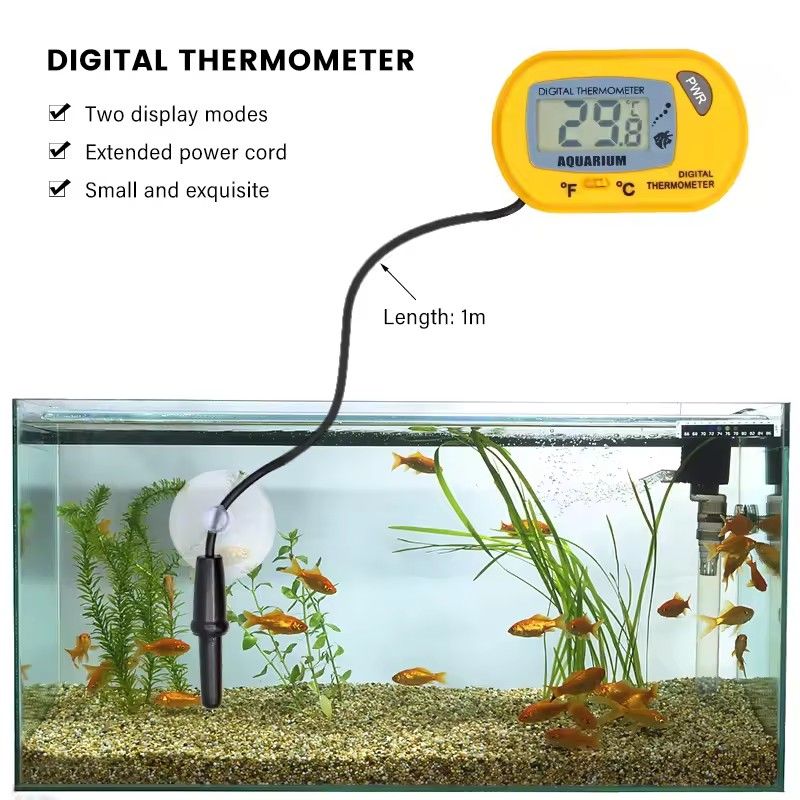 Aquarium LCD digital thermometer, water temperature gauge, aquarium temperature detector, fish alarm, pet supplies, water tools
