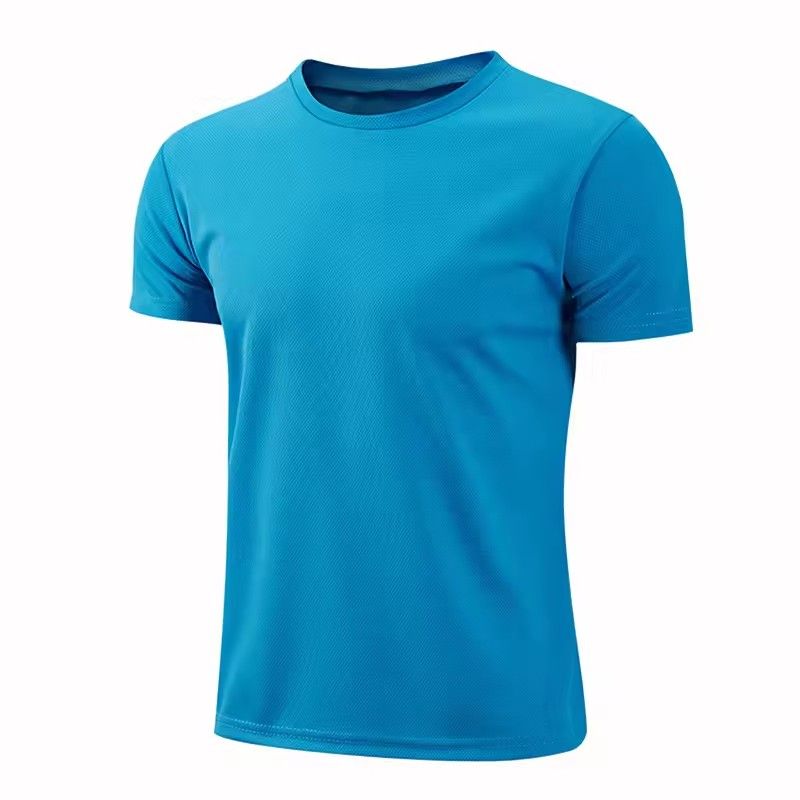 Blank multi-color short sleeved sports T-shirt, gym T-shirt, running training T-shirt, breathable men's sportswear