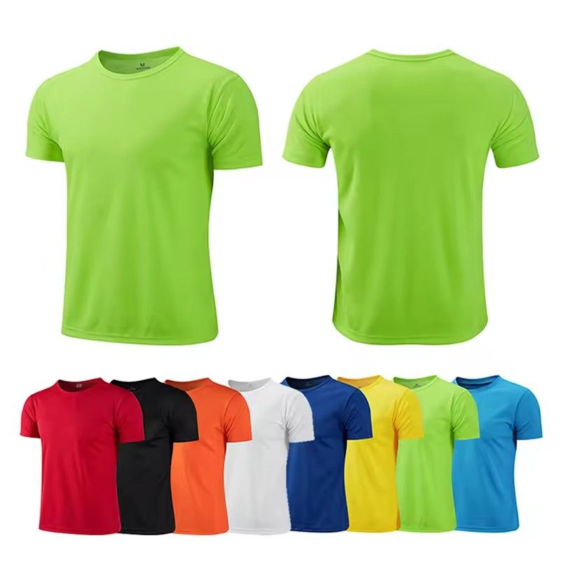 Blank multi-color short sleeved sports T-shirt, gym T-shirt, running training T-shirt, breathable men's sportswear