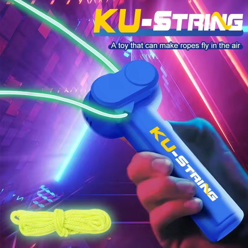 A portable luminous rope thrower that glows in the dark, a stress relieving toy for children, and a party gift