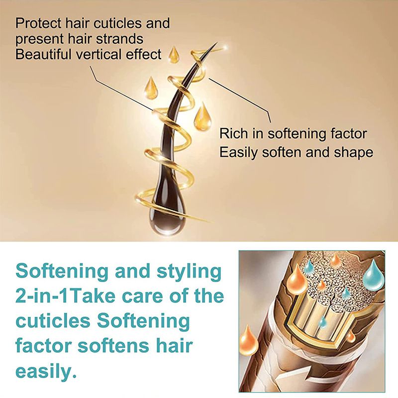 YURHERSU Straight hair mousse hair softener, styling agent, no pull, no clip correction softener