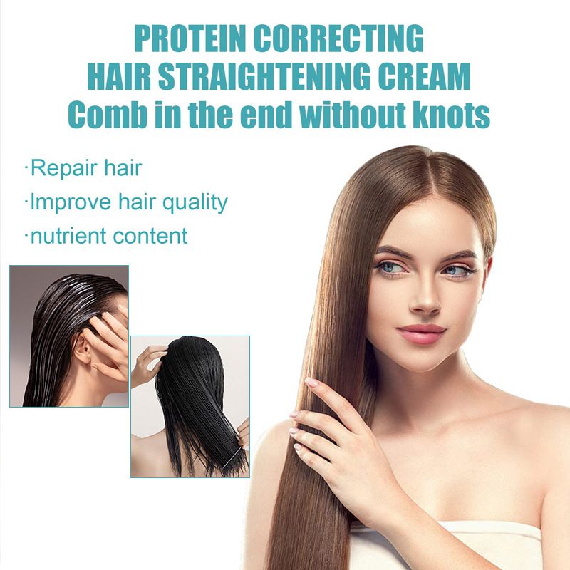 YURHERSU Straight hair mousse hair softener, styling agent, no pull, no clip correction softener