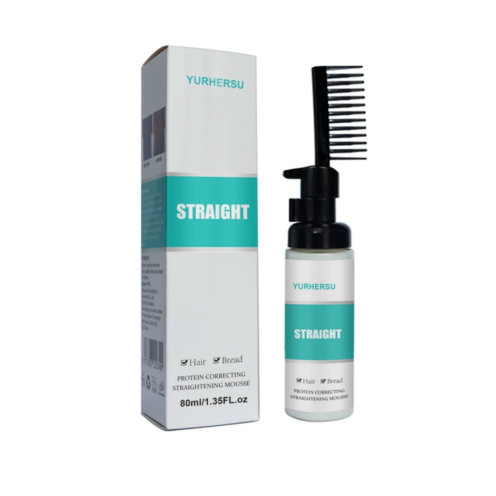 YURHERSU Straight hair mousse hair softener, styling agent, no pull, no clip correction softener